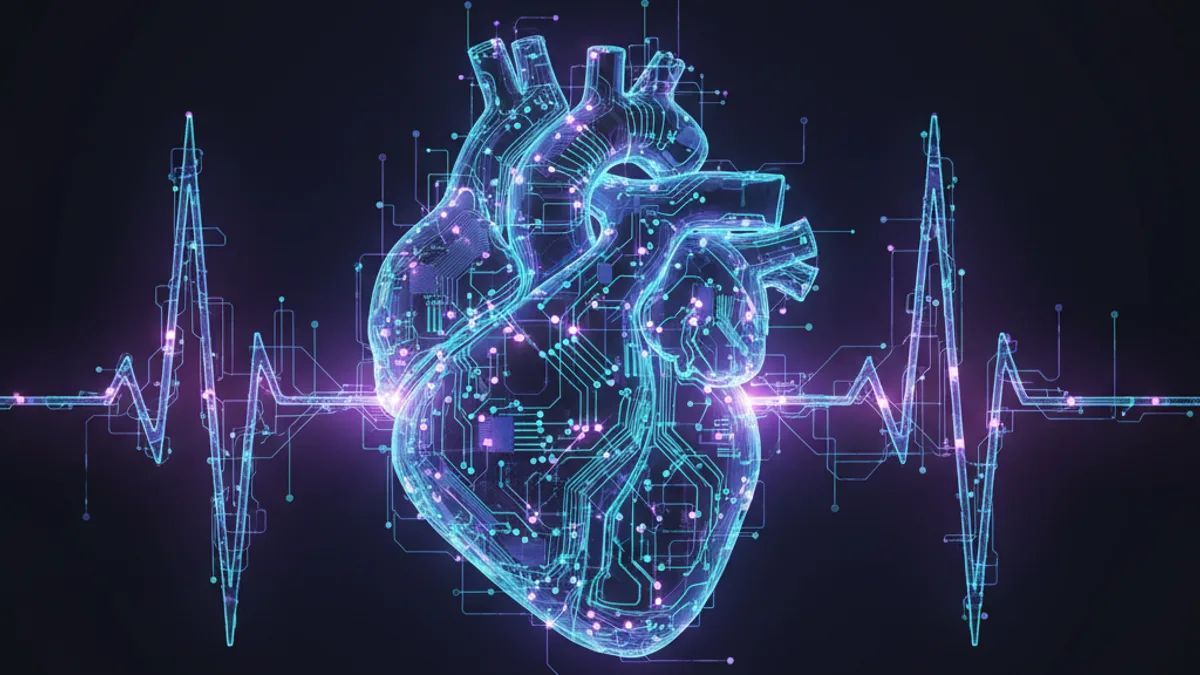 Abstract dark visualisation representing AI in Healthcare in Northern Ireland