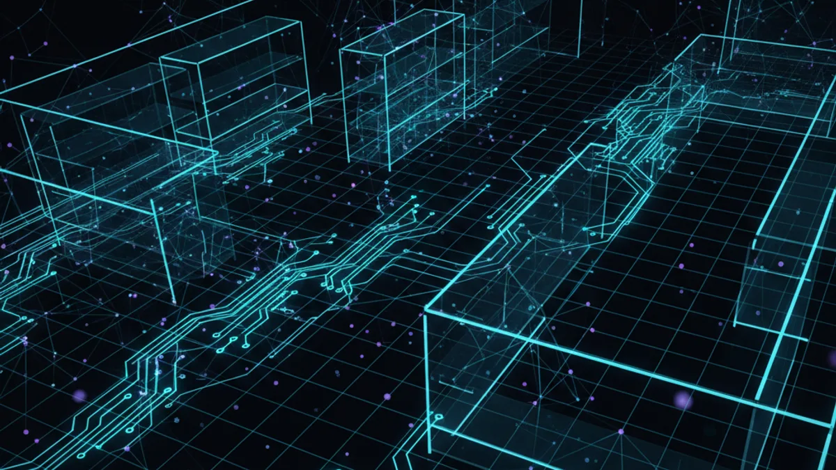 Abstract dark visualisation representing AI in Retail in Northern Ireland