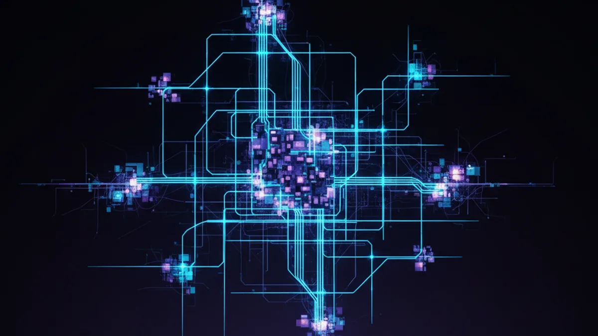 Abstract dark visualisation representing AI in Logistics and Transport in Northern Ireland