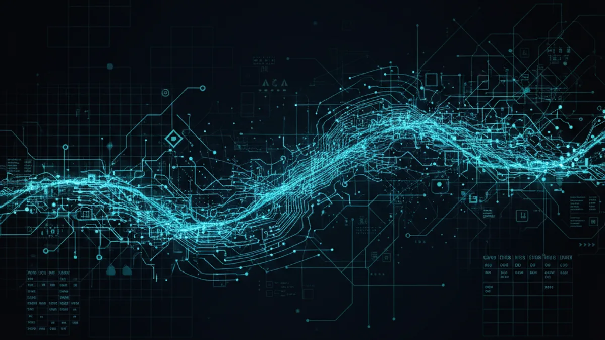 Abstract dark visualisation representing AI in Hospitality and Tourism in Northern Ireland