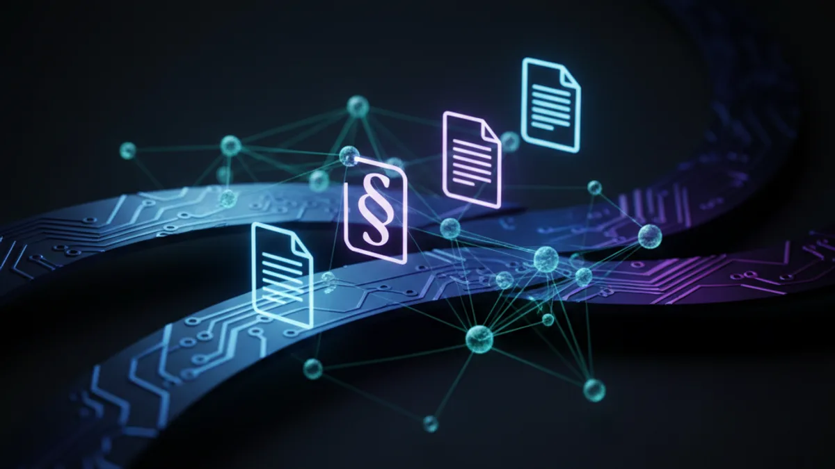 Abstract dark visualisation representing AI in Legal in Northern Ireland
