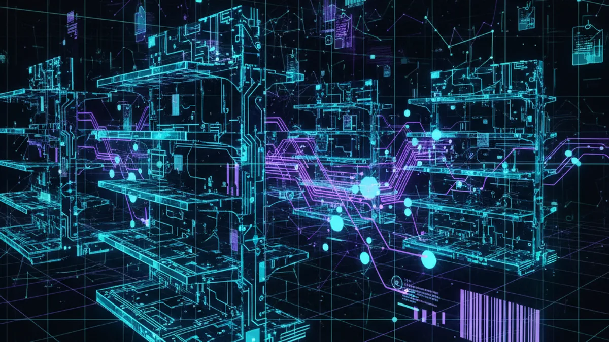 Abstract dark visualisation representing AI in Retail in Northern Ireland