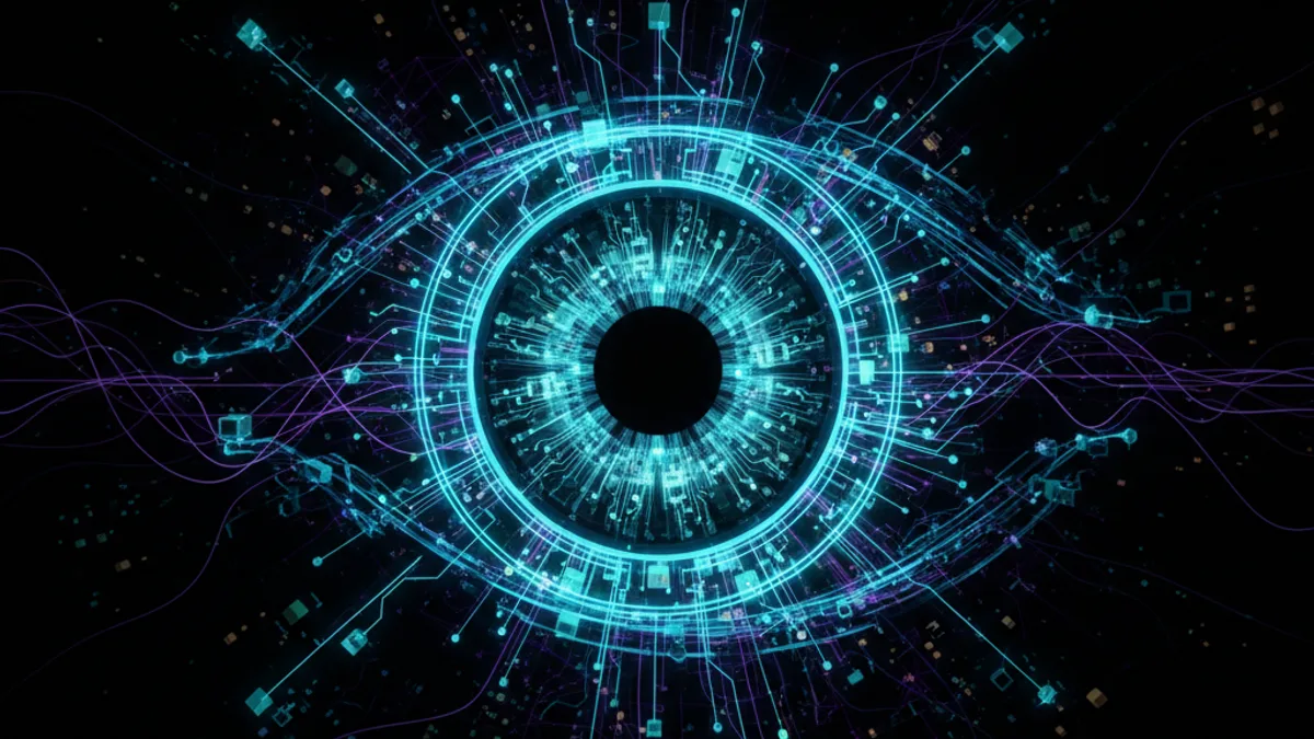 Abstract dark visualisation representing AI in Feel Good Friday in Northern Ireland