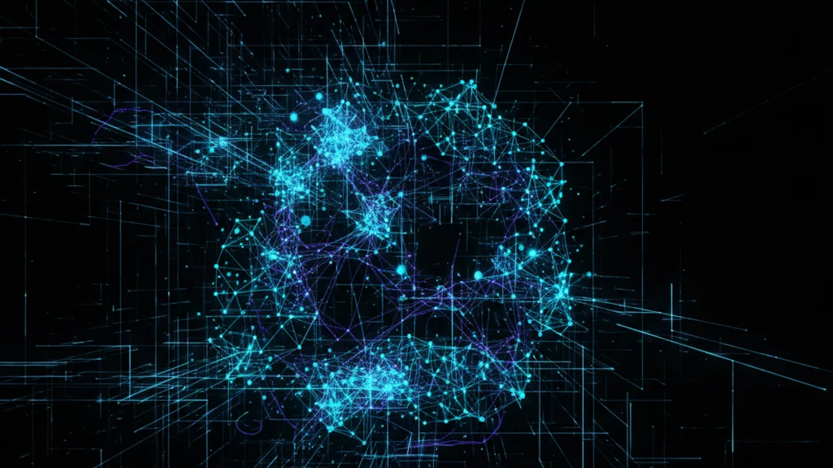 Abstract dark visualisation representing AI in Construction in Northern Ireland