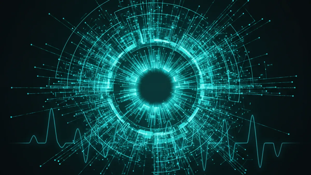 Abstract dark visualisation representing AI in Feel Good Friday in Northern Ireland