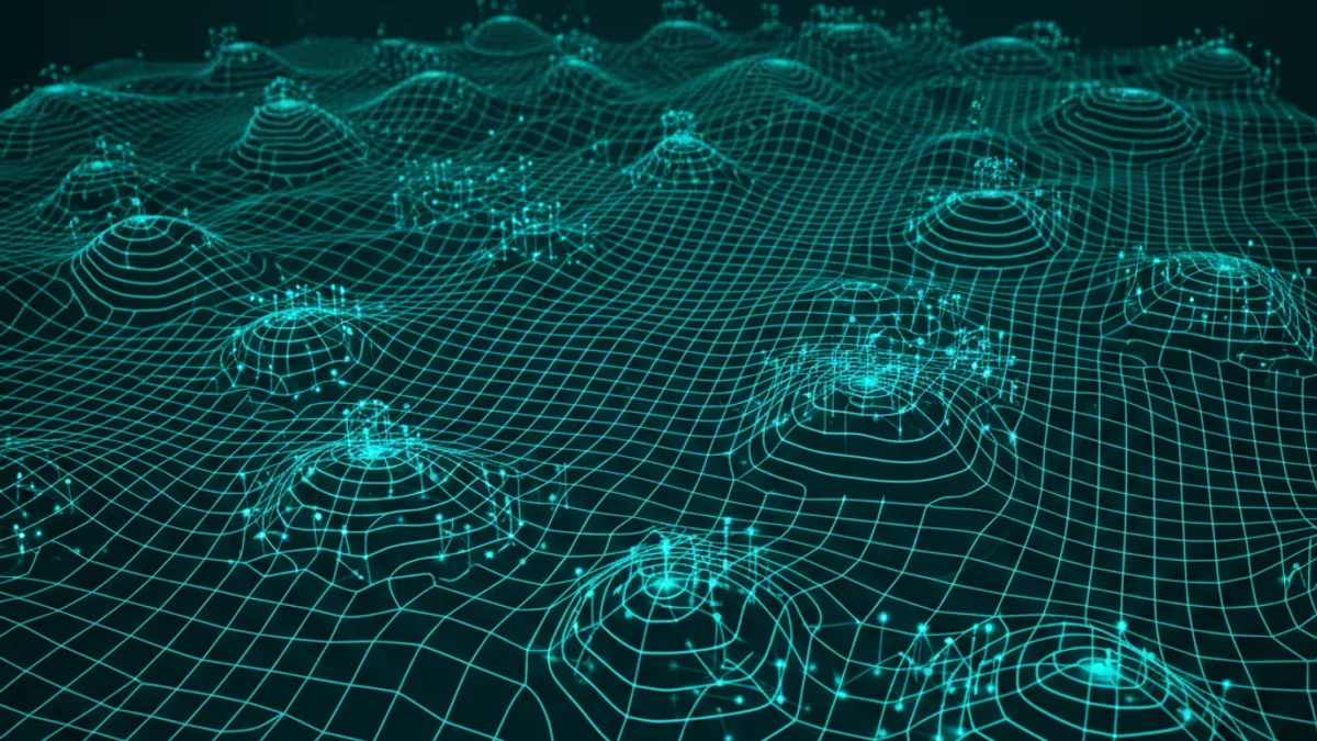 Abstract dark visualisation representing AI in Agriculture in Northern Ireland